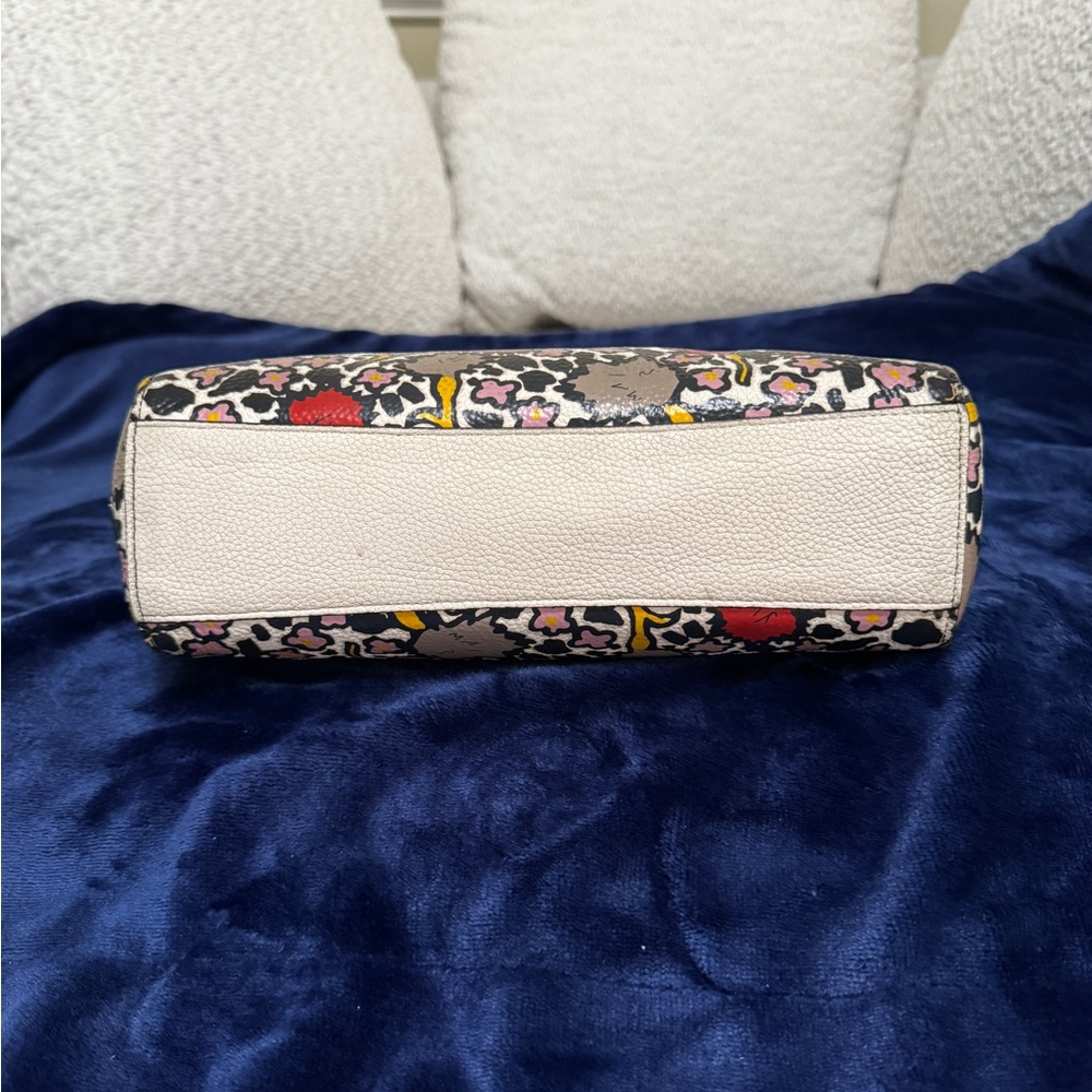 Coach Floral Prairie Satchel 2016 Chalk/Light Pebbled Leather Dust Bag & Tag - Picture 8 of 16